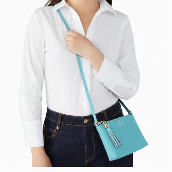 kate spade Ivy Street Amy Crossbody purse bag stone blue nwt - Picture 2 of 8